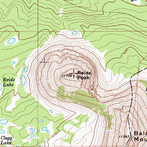 Topographic Map of Reids Peak, UT