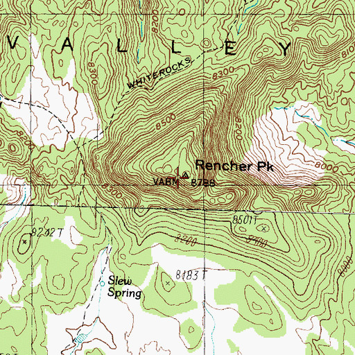 Topographic Map of Rencher Peak, UT