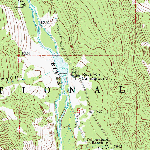 Topographic Map of Reservoir Campground, UT