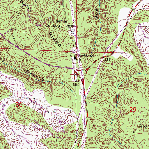 Topographic Map of Providence Cemetery, AL