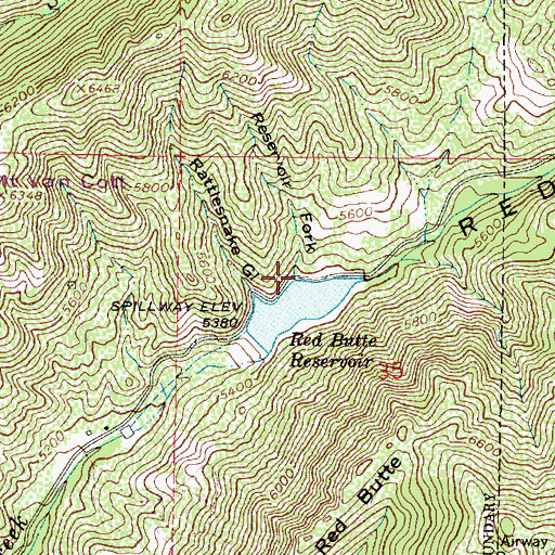 Topographic Map of Reservoir Fork, UT