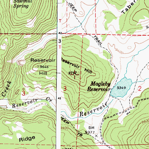 Topographic Map of Reservoir Hill, UT