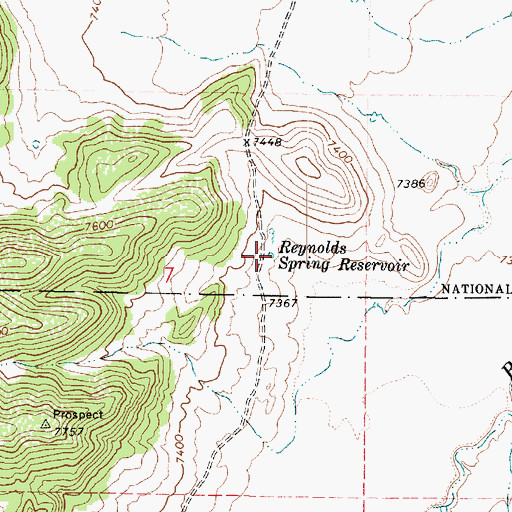 Topographic Map of Reynolds Spring Reservoir, UT