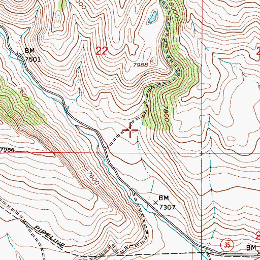 Topographic Map of Rhoades Canyon, UT