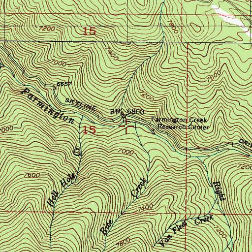Topographic Map of Rice Creek, UT