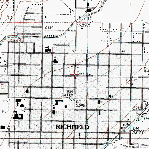 Topographic Map of Richfield, UT