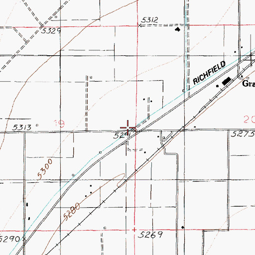 Topographic Map of Richfield Canal, UT