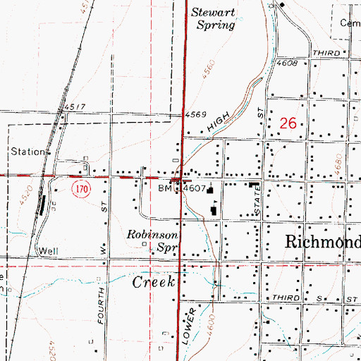 Topographic Map of Richmond, UT