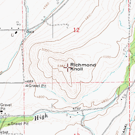 Topographic Map of Richmond Knoll, UT