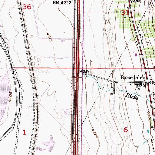 Topographic Map of Ricks Creek, UT