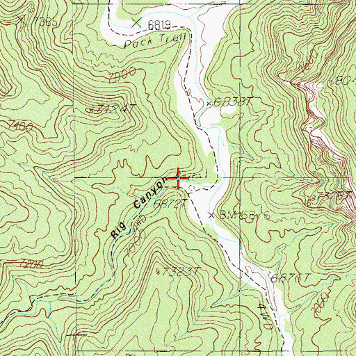 Topographic Map of Rig Canyon, UT