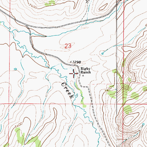 Topographic Map of Rigby Ranch, UT