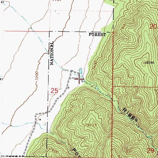 Topographic Map of Riggs Canyon, UT
