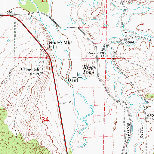 Topographic Map of Riggs Pond, UT