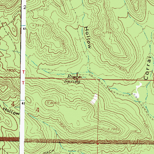Topographic Map of Riggs Spring, UT