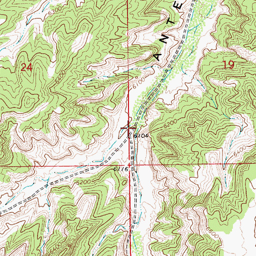 Topographic Map of Right Fork Antelope Canyon, UT