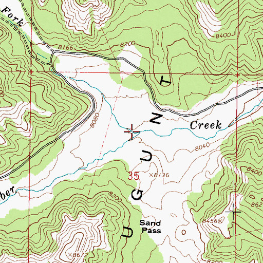 Topographic Map of Right Fork Blubber Creek, UT