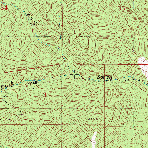 Topographic Map of Right Fork Crab Creek, UT
