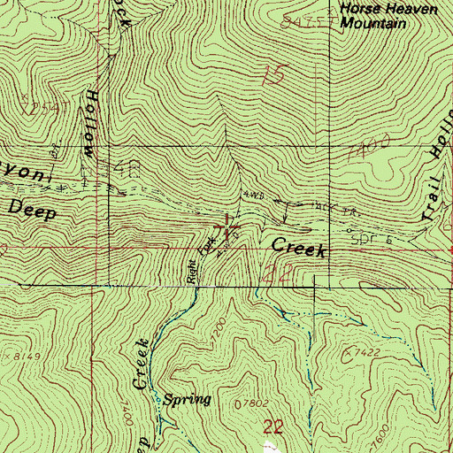 Topographic Map of Right Fork Deep Creek, UT