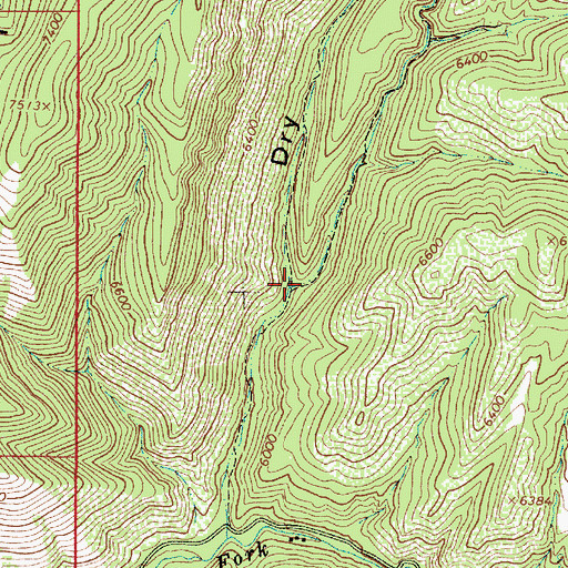 Topographic Map of Right Fork Dry Canyon, UT