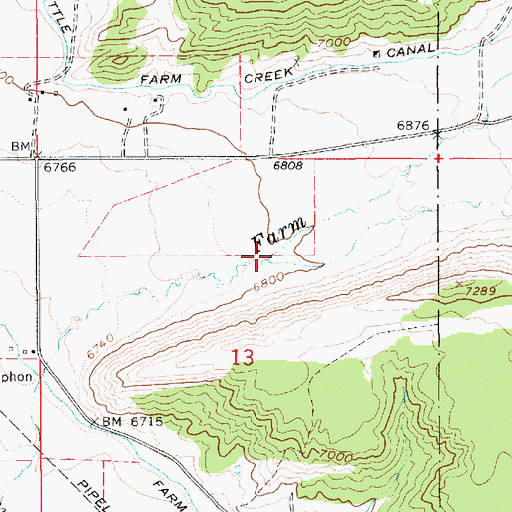 Topographic Map of Right Fork Farm Creek, UT