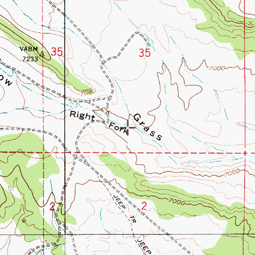 Topographic Map of Right Fork Grass Hollow, UT