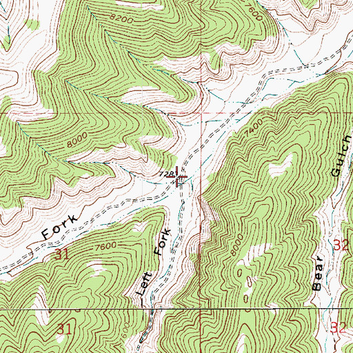 Topographic Map of Right Fork Lake Canyon, UT