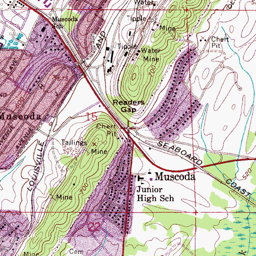 Topographic Map of Readers (historical), AL