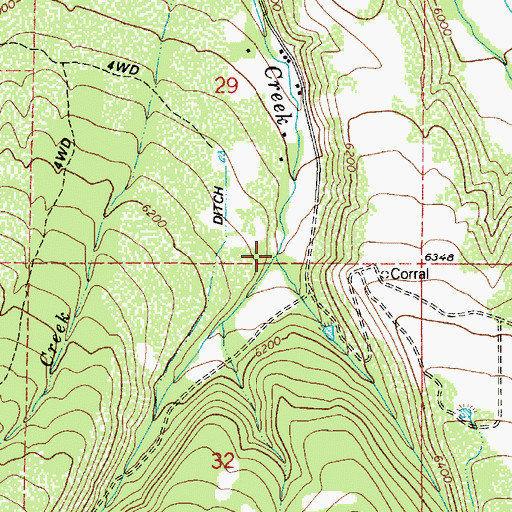 Topographic Map of Right Fork Little Hobble Creek, UT