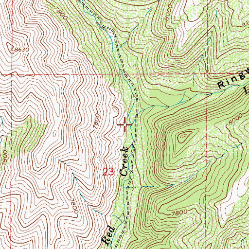 Topographic Map of Right Fork Little Red Creek, UT