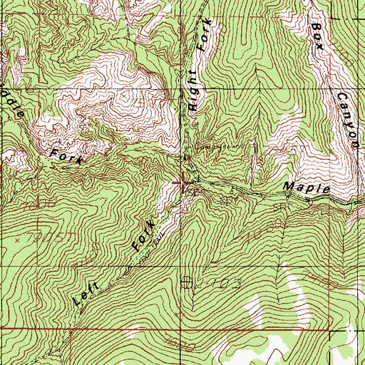 Topographic Map of Right Fork Maple Canyon, UT