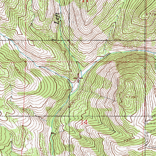 Topographic Map of Right Fork Middle Fork Ogden River, UT