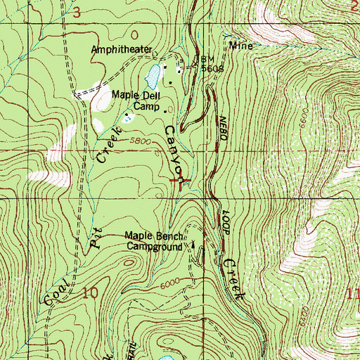 Topographic Map of Right Fork Peteeneet Creek, UT