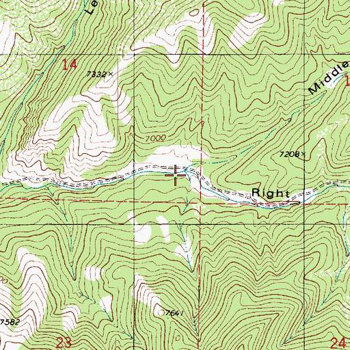 Topographic Map of Right Fork Pole Creek, UT