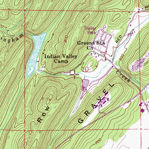 Topographic Map of Red Hollow, AL