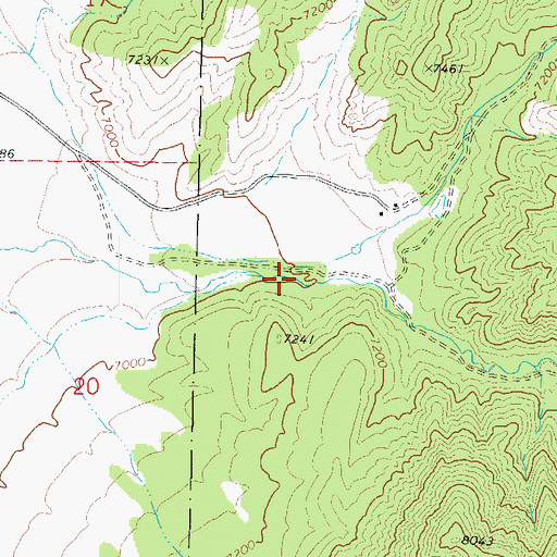 Topographic Map of Right Fork Sanford Creek, UT