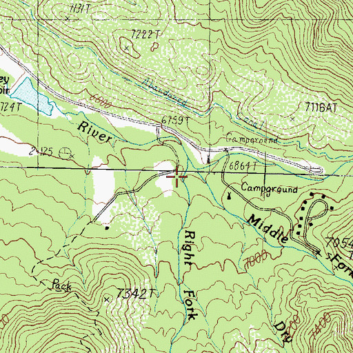 Topographic Map of Right Fork Santa Clara River, UT