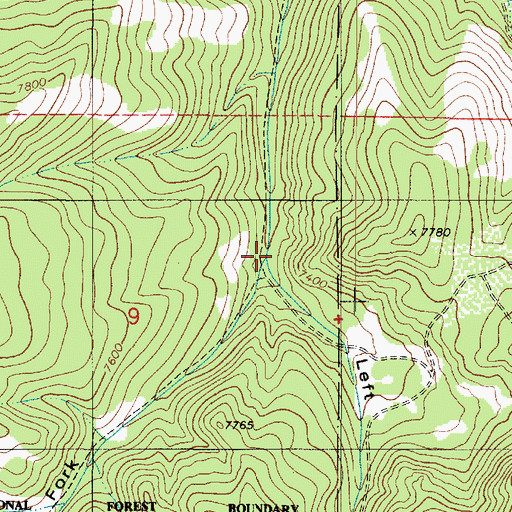 Topographic Map of Right Fork Spencer Canyon, UT