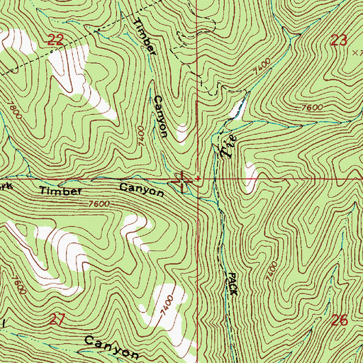 Topographic Map of Right Fork Timber Canyon, UT