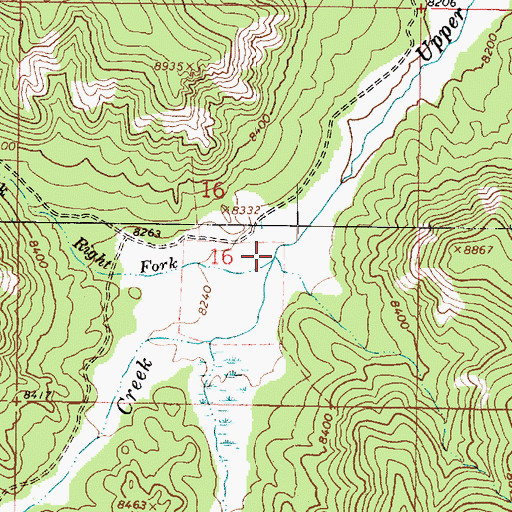 Topographic Map of Right Fork Upper Kanab Creek, UT