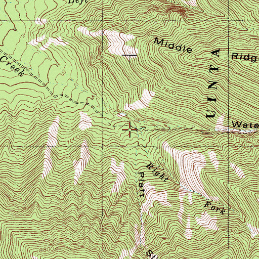 Topographic Map of Right Fork Willow Creek, UT