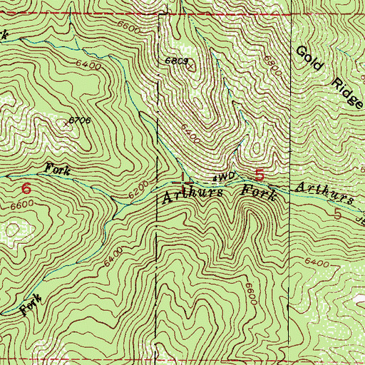 Topographic Map of Right Hand Fork Arthurs Creek, UT