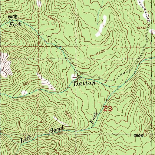 Topographic Map of Right Hand Fork Dalton Creek, UT