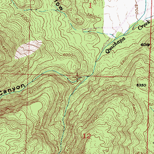 Topographic Map of Right Quichapa Canyon, UT