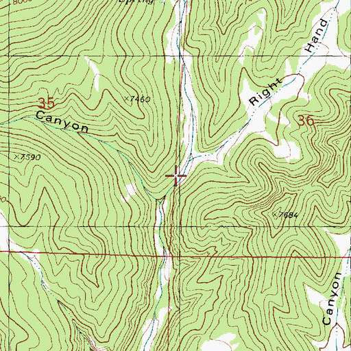 Topographic Map of Right Hand Canyon, UT