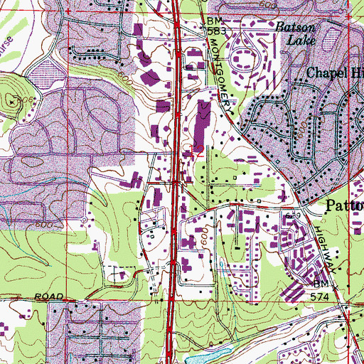 Topographic Map of Refuge (historical), AL