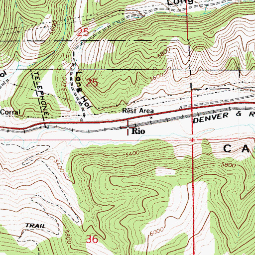 Topographic Map of Rio, UT