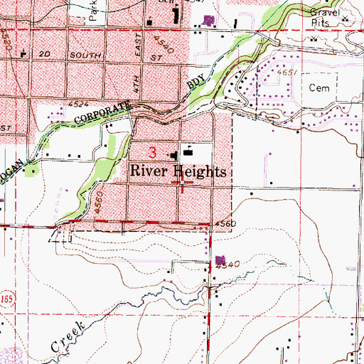 Topographic Map of River Heights, UT