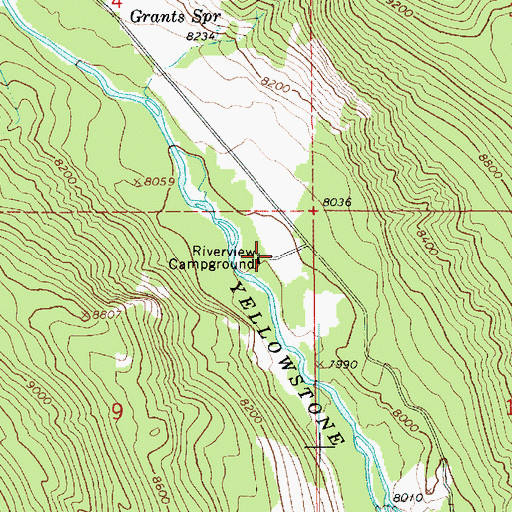 Topographic Map of Riverview Campground, UT