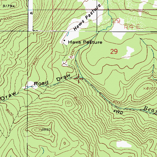Topographic Map of Road Draw, UT